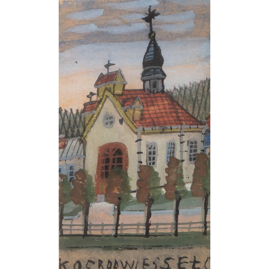 Nikifor Krynicki | Kaplica cmentarna na cmentarzu w Krynicy, ok. l. 60. XX w.