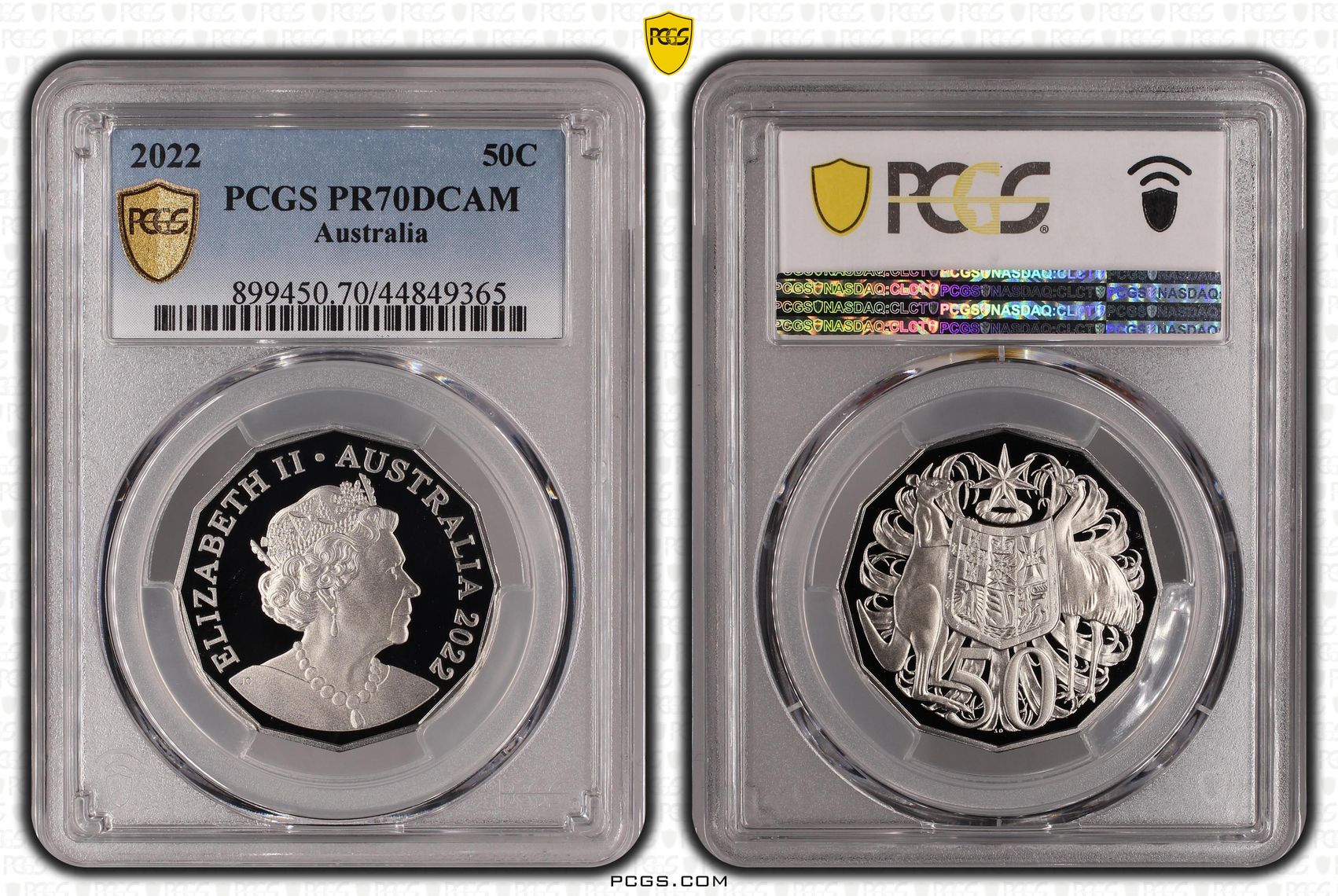2022 Australia Fifty Cent, 50c PCGS - PR70DCAM POP 101/0 -365
