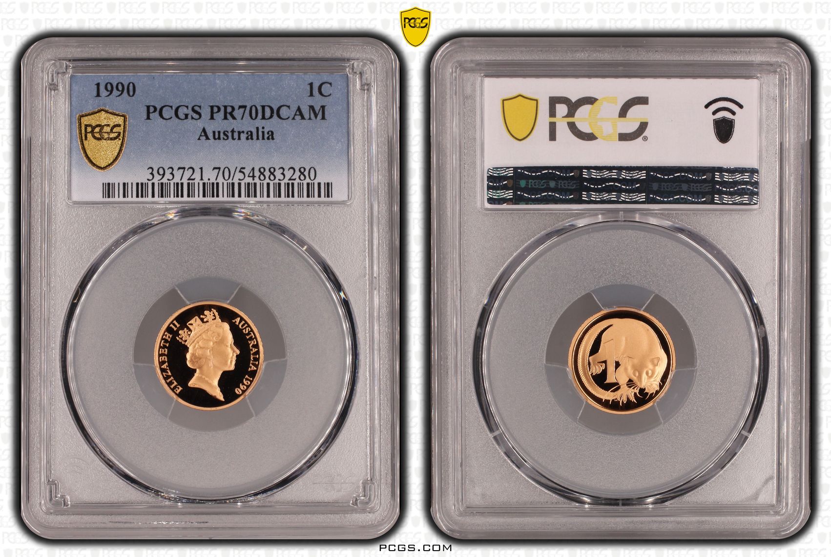 One Cent, 1990, Pcgs Pr70dcam