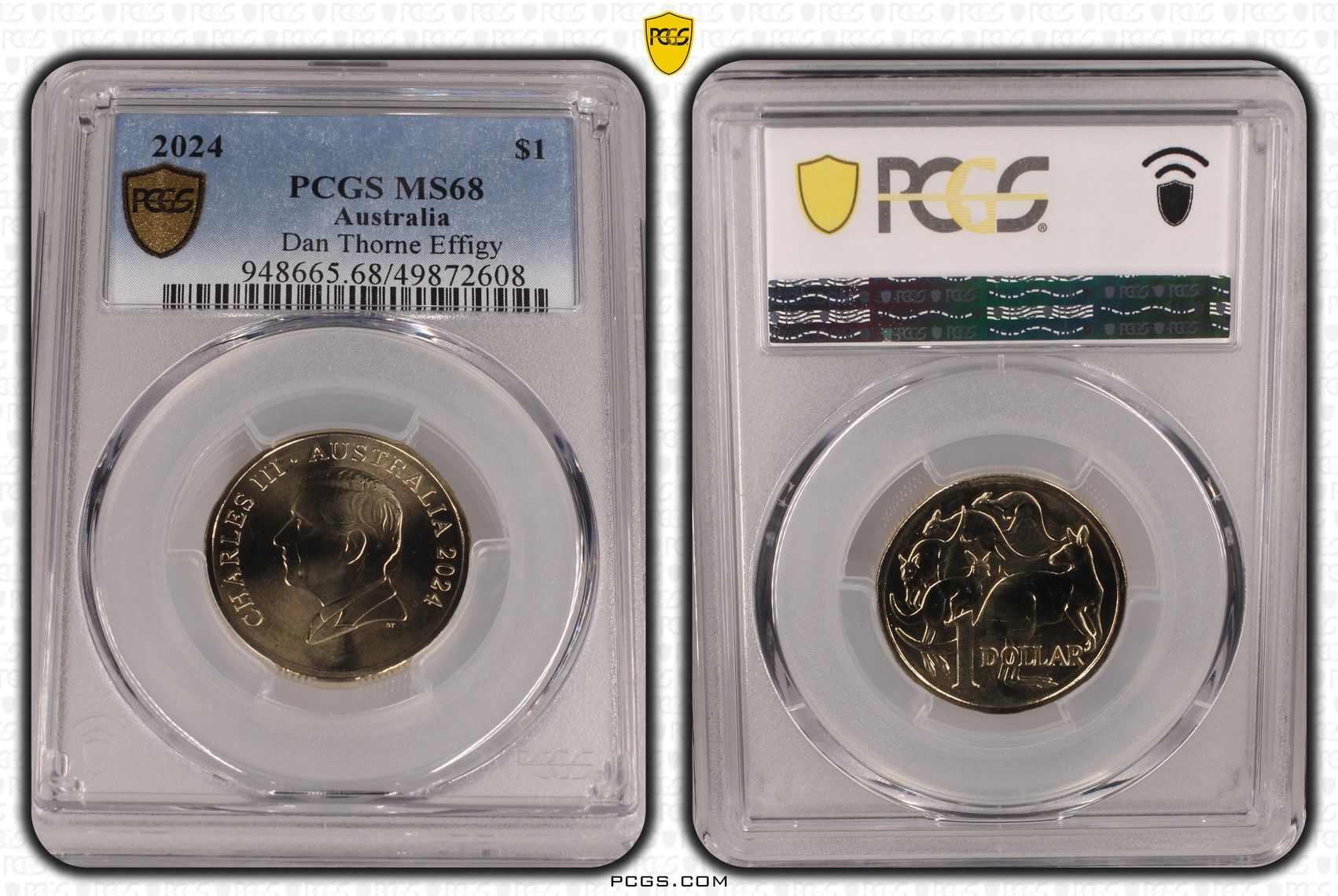 361 · Charles III, Dan Thorne Effigy , One Dollar, 2024, PCGS MS68