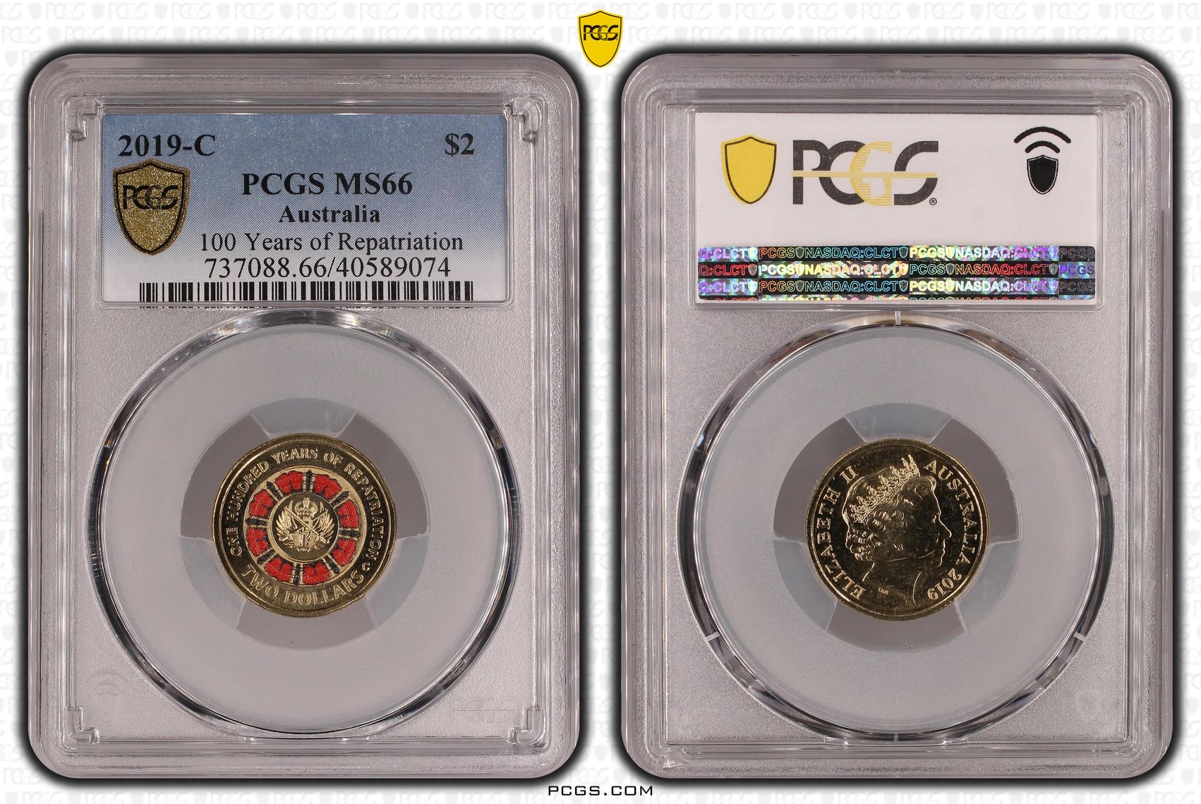 100 Years of Repatriation Colorized , Two Dollar, 2019-C, PCGS MS66
