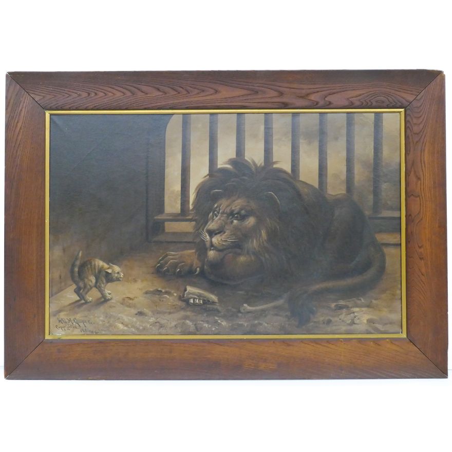 A.D.M. Cooper 'Why So Afraid' Oil on Canvas, 1906