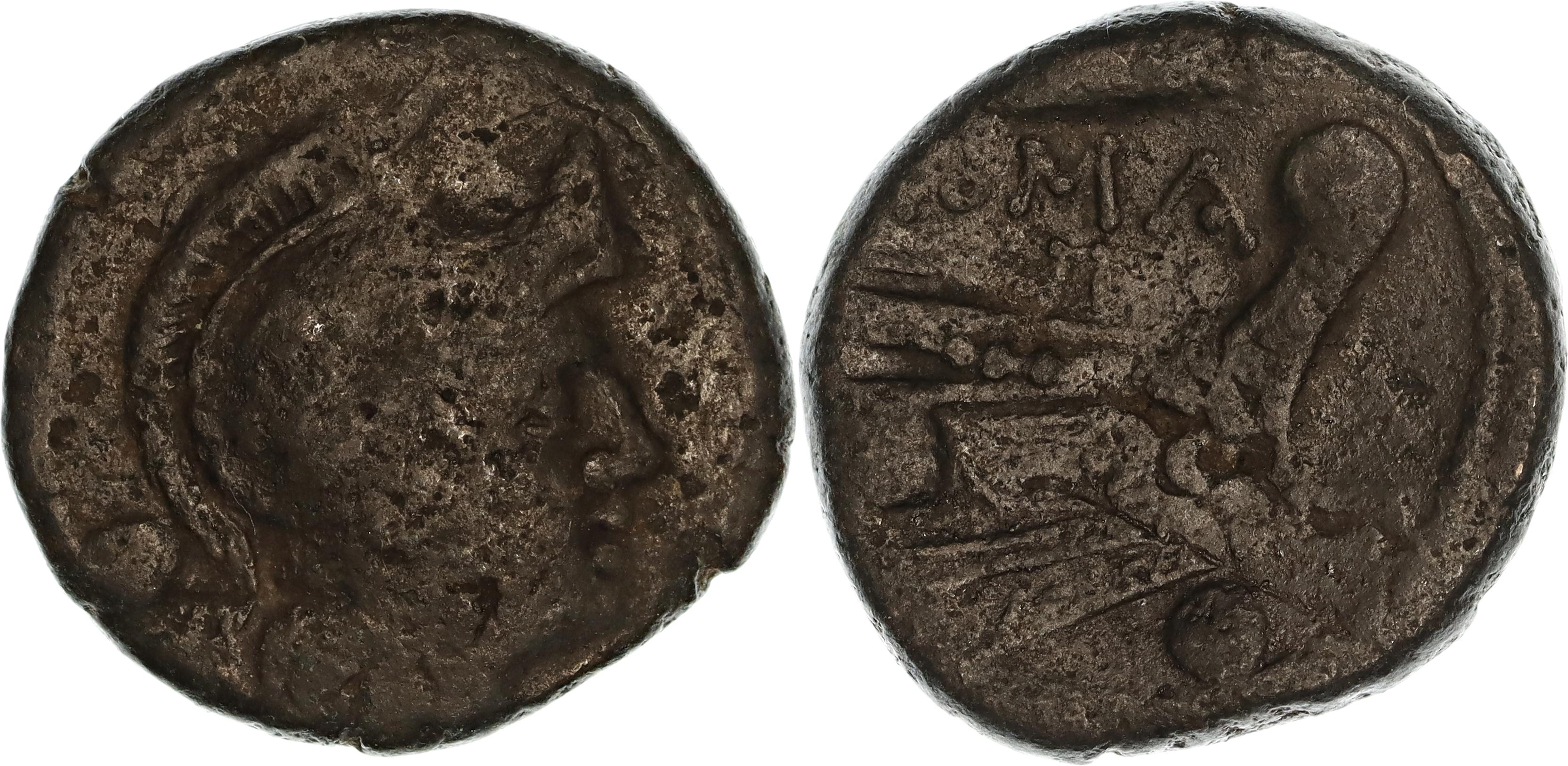 Roman Republic, Anonymous Coinage, Æ Uncia, 215-212 BC, gF