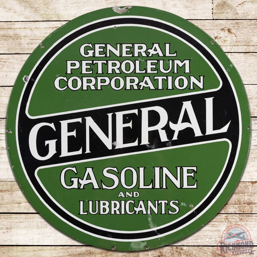 General Gasoline and Lubricants 30" DS Porcelain Sign