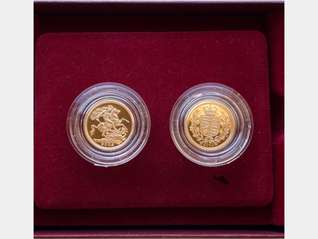 ELIZABETH II 2002 & 2003 PROOF GOLD 2-COIN HALF SOVEREIGN SET