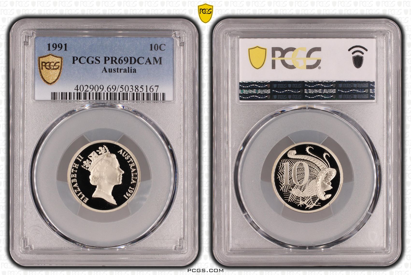 Ten Cent, 1991, Pcgs Pr69dcam