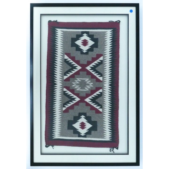 Navajo Wool Rug Mat Gallery Framed 39''x26''