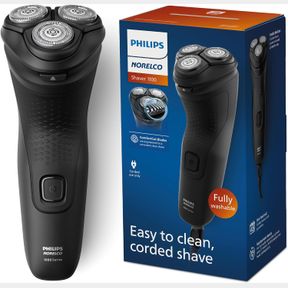 PHILIPS NORELCO SHAVER 1100, WITH COMFORT CUT BLADES & 4D FLEX HEADS (CORDED USE ONLY), S1016/90