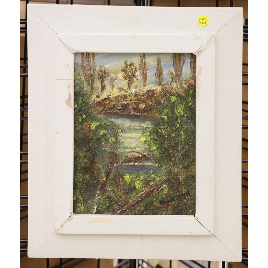 Signed Angermeyer ''Galapagos'' Impasto Oil Painting Framed 17''x14.5''