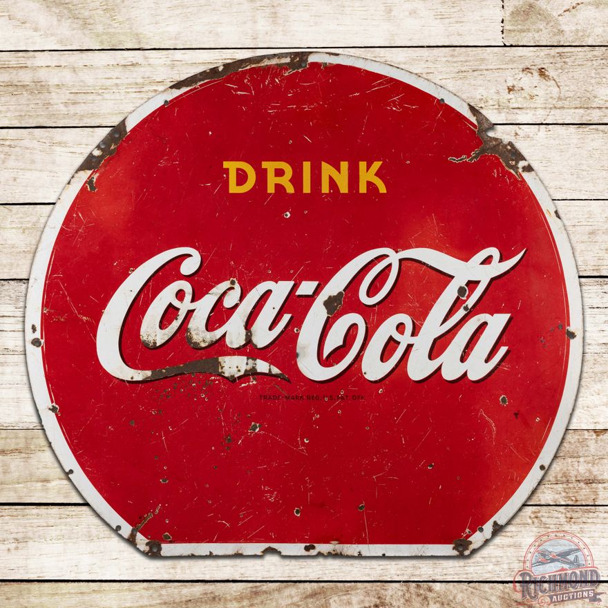1941 Drink Coca Cola Double Sided Porcelain Sign