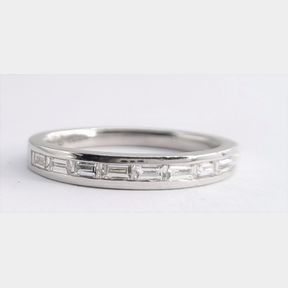 0.480CT BUGEUTTE CUT DIAMONDS IN 18CT WHITE GOLD ETERNITY RING COLOUR H/I CLARITY VS/SI - 51543/73