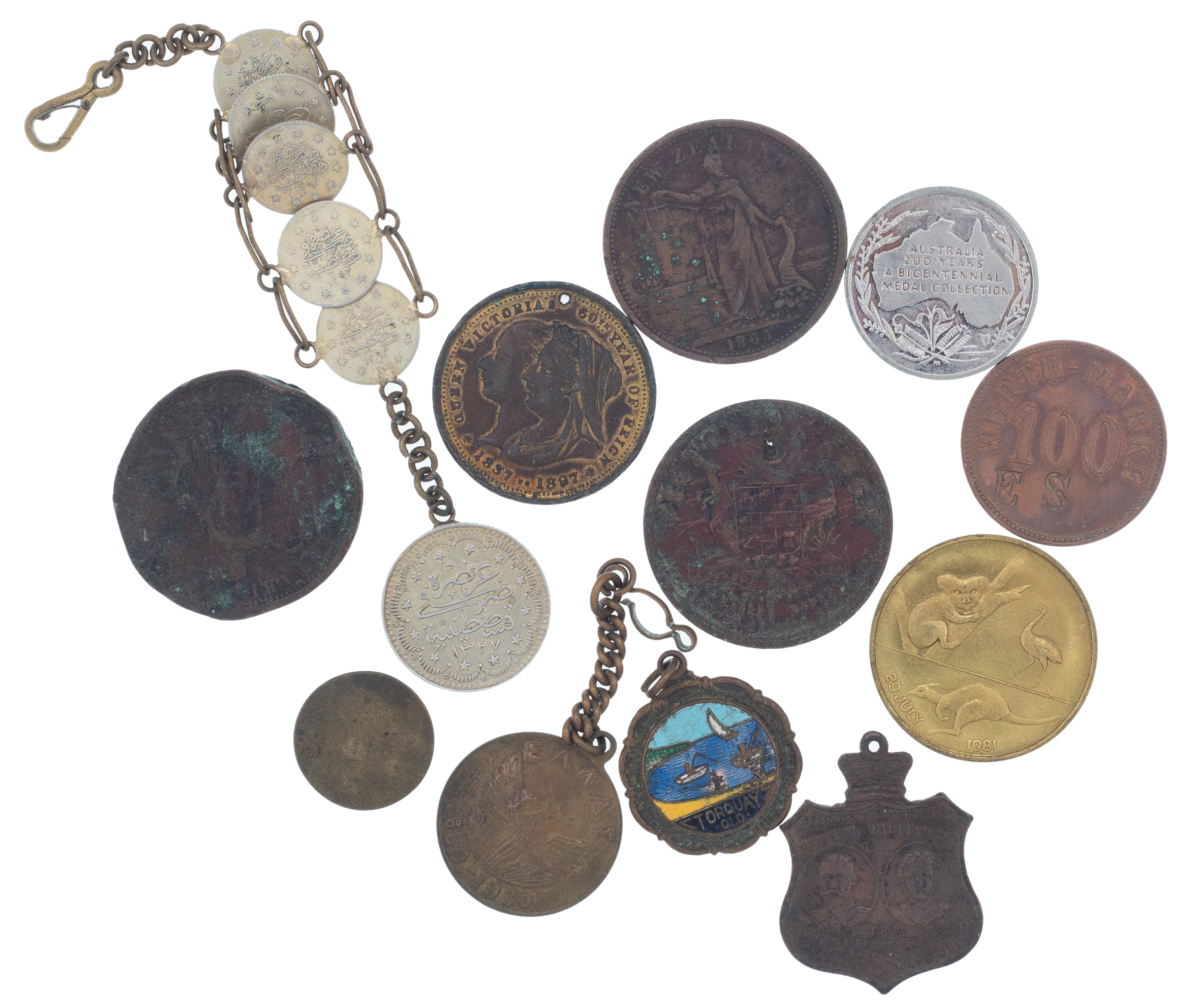 Turkey, Ottoman Empire, Fob Chain, c.1910, VG - EF
