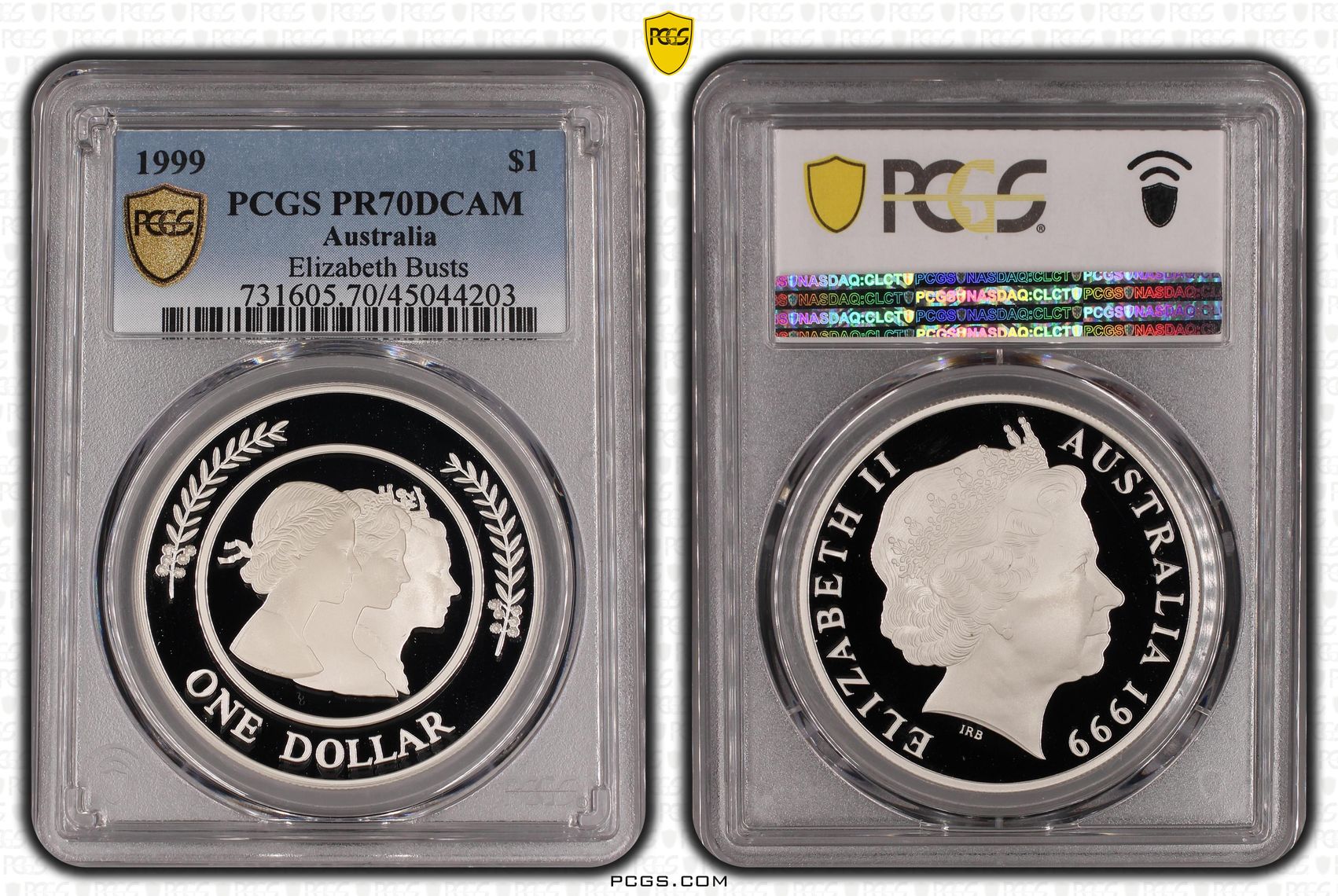 1999 Australia One Dollar, $1 Silver Elizabeth Busts PCGS - PR70DCAM POP 23/0 -203