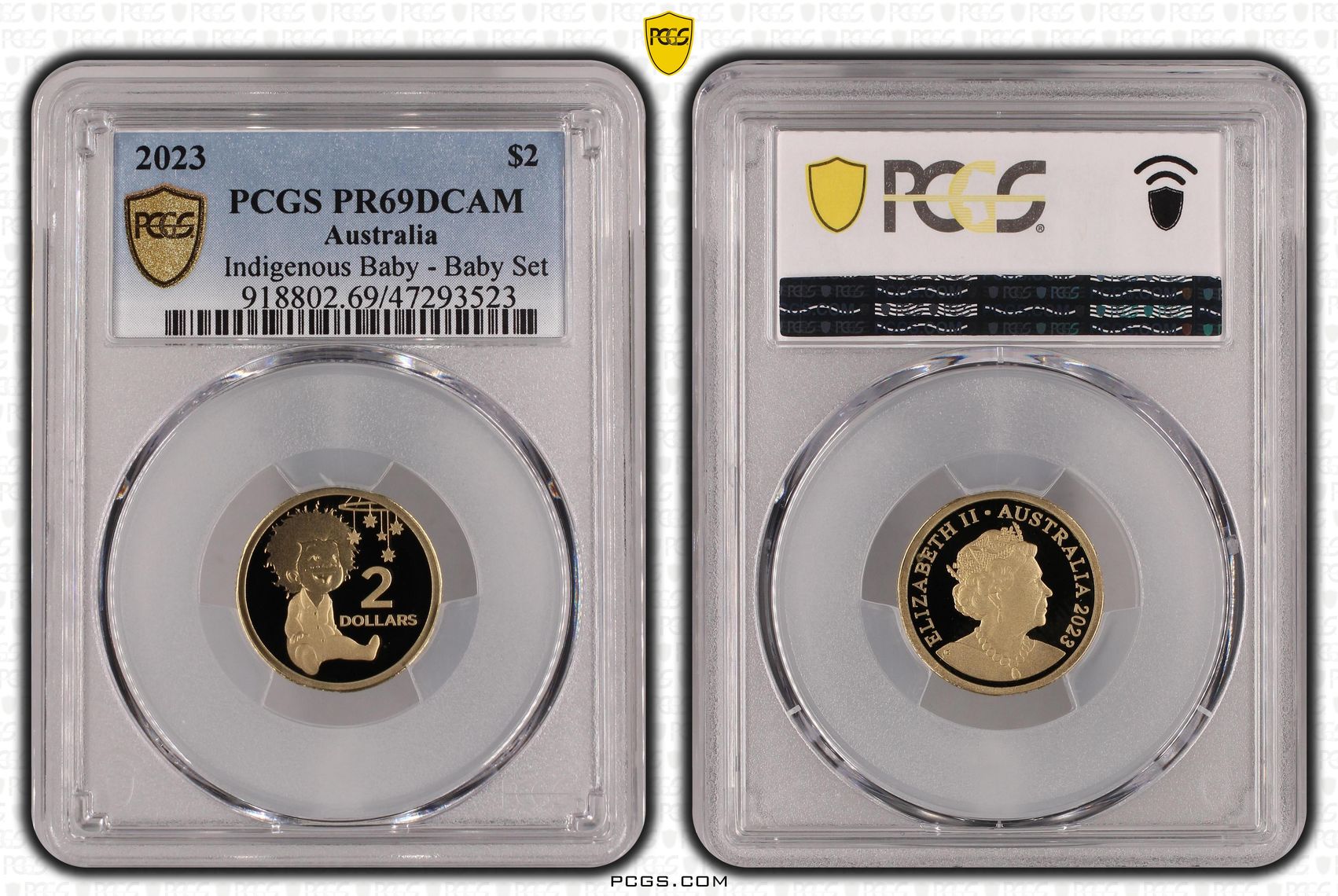 Indigenous Baby - Baby Set, Two Dollar, 2023, PCGS PR69DCAM