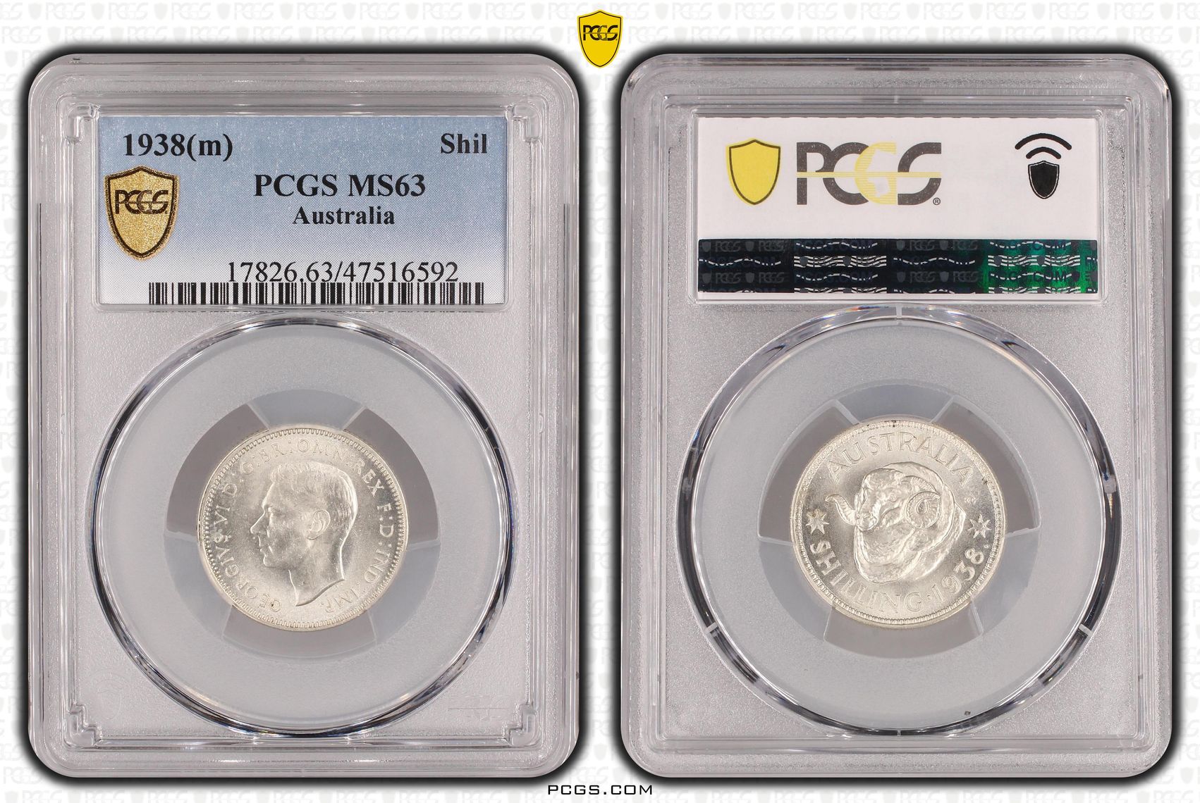 George VI, Shilling, 1938(m), PCGS MS63