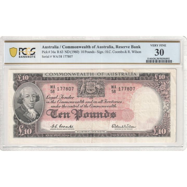 Coombs/Wilson,Ten Pounds, ND (1960), PCGS Very Fine 30