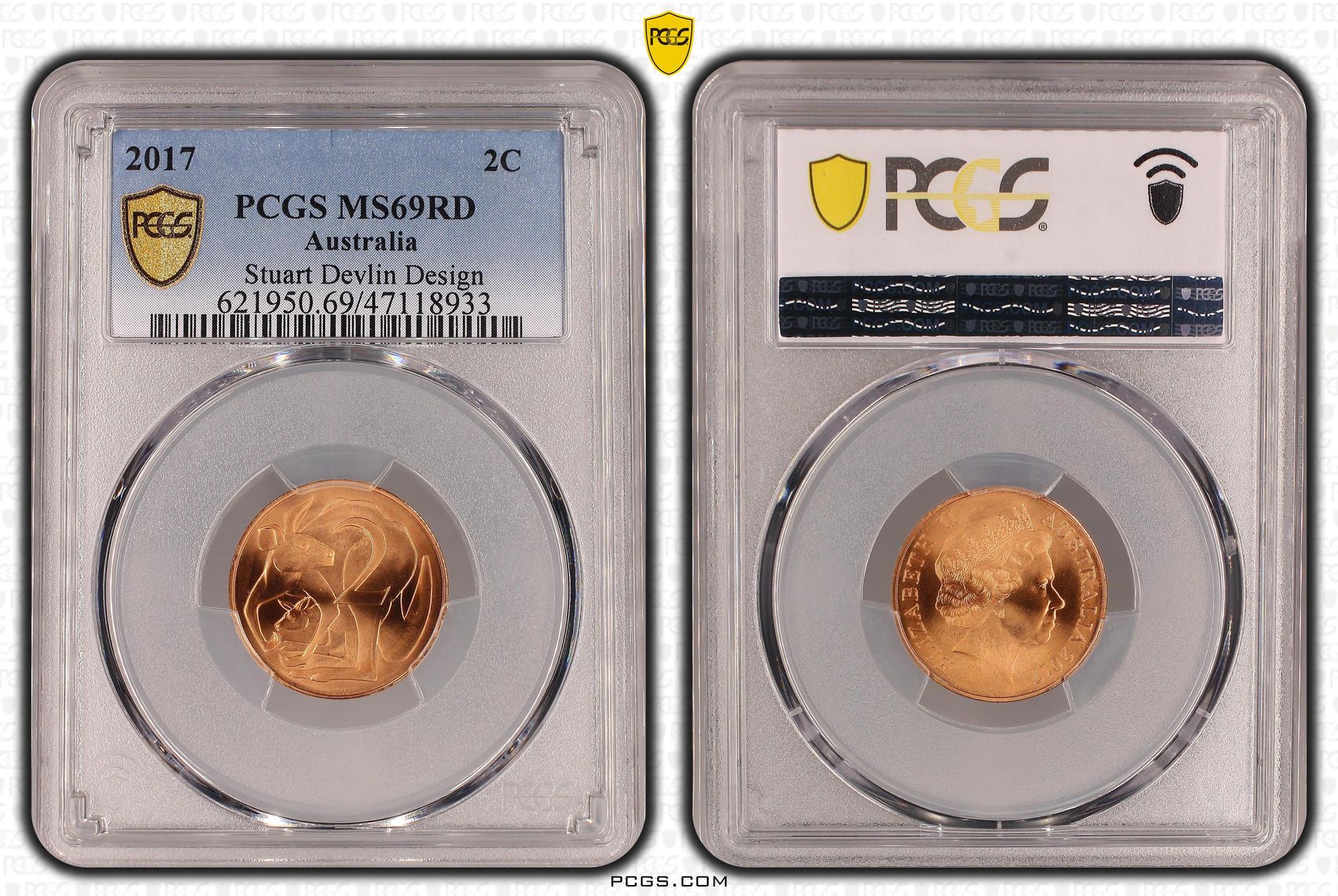 Stuart Devlin Design , Two Cent, 2017, PCGS MS69RD