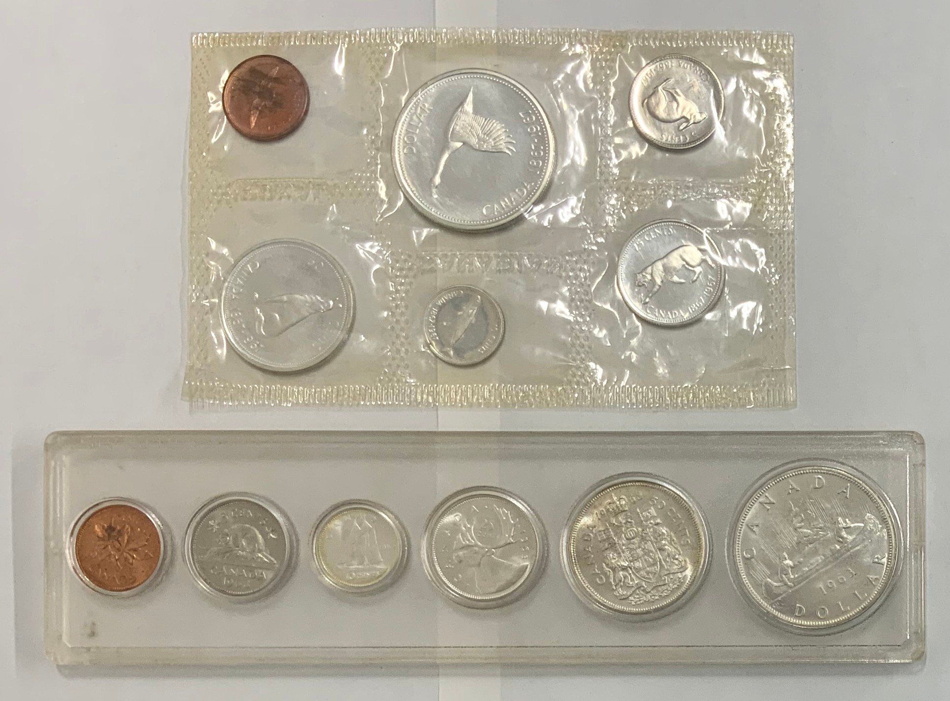 カナダ-Canada. 銀・他通常貨セット2年号揃 1963年、67年