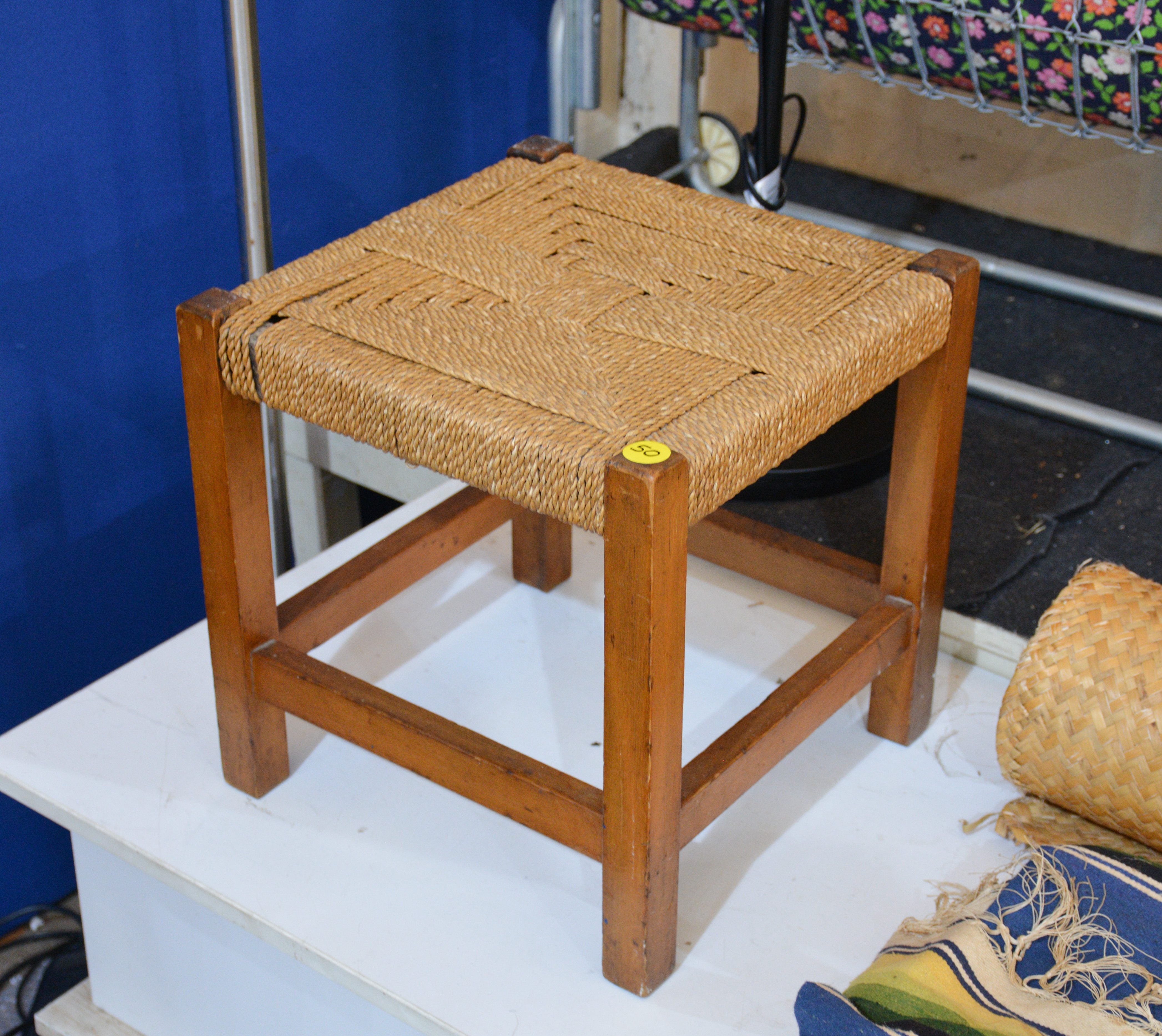 Vintage Seagrass Stool — NZ auction result