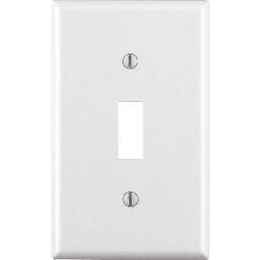 LEVITON WHITE 1 GANG THERMOSET PLASTIC TOGGLE WALL PLATE 1 PK