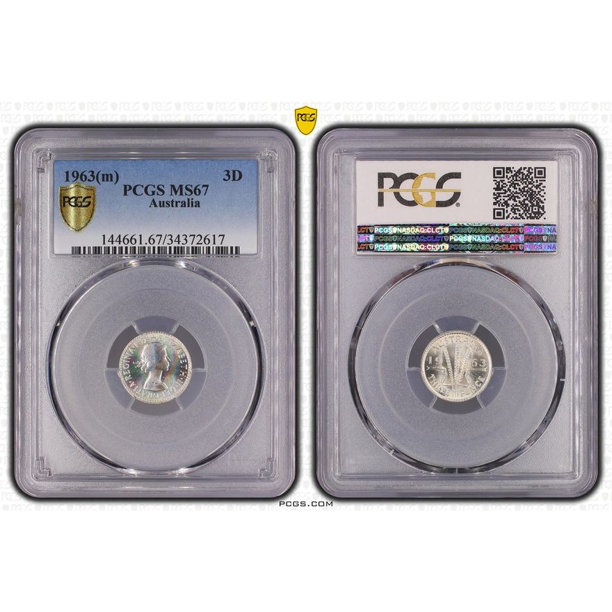 Elizabeth II, Threepence, 1963(m), PCGS MS67