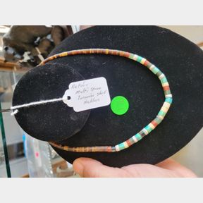 Native multi stone Turquoise and shell necklace