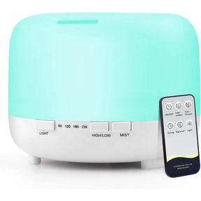 LED 500ML Aroma Diffuser Atomizer Air Humidifier With Remote And Adaptor - Bar 9902048071152- 51742/191 AS B4 (S8)