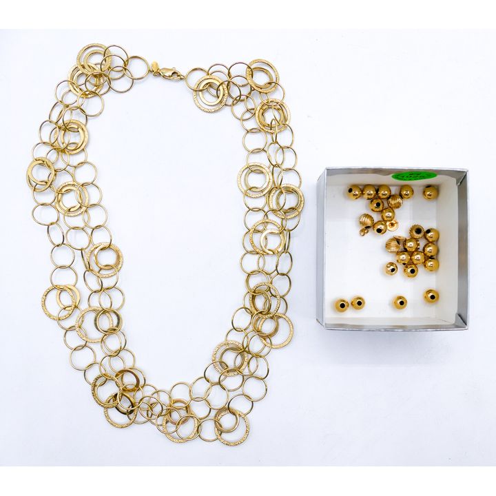 Box 14k Loop Necklace and Fittings - 21 Grams TW