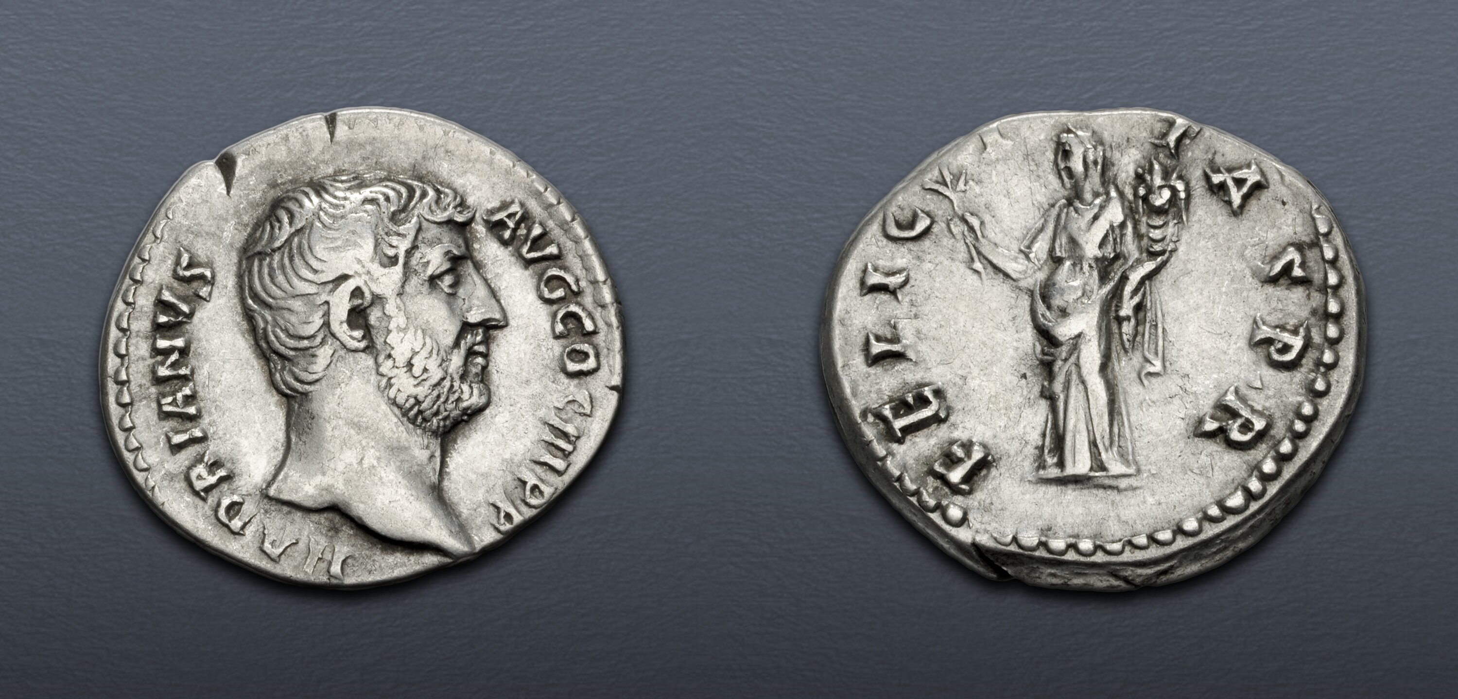 Hadrian. AD 117-138. AR Denarius (17.5mm, 3.69 g, 6h). Rome mint ...