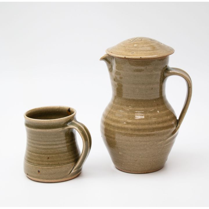 St Ives Pottery - Lidded jug and mug
