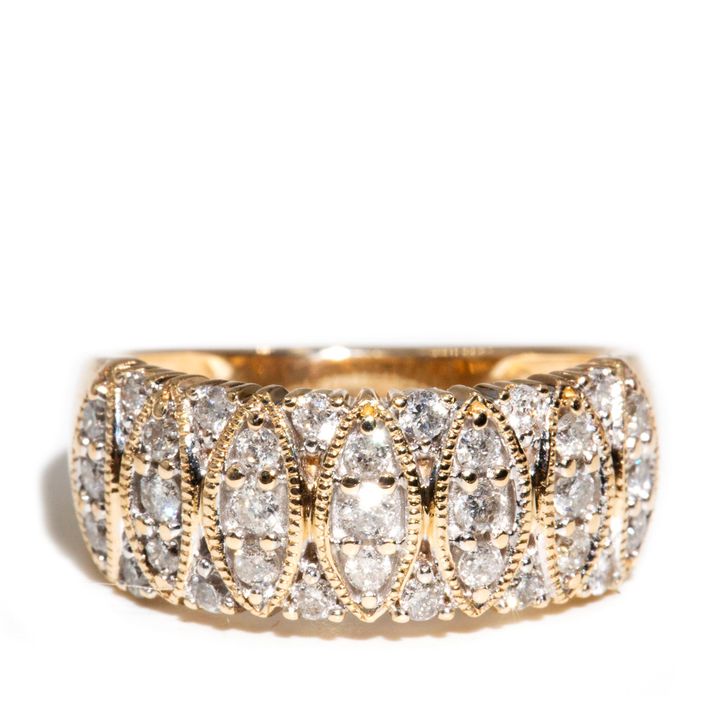 0.50 Carat Diamond Set Dress RIng 9ct Gold ,