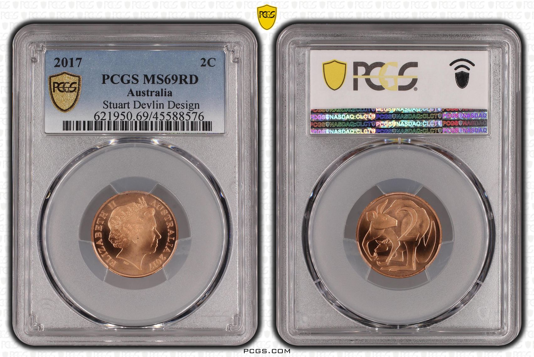 2017 Australia Two Cent, 2c Stuart Devlin Design PCGS - MS69RD -576