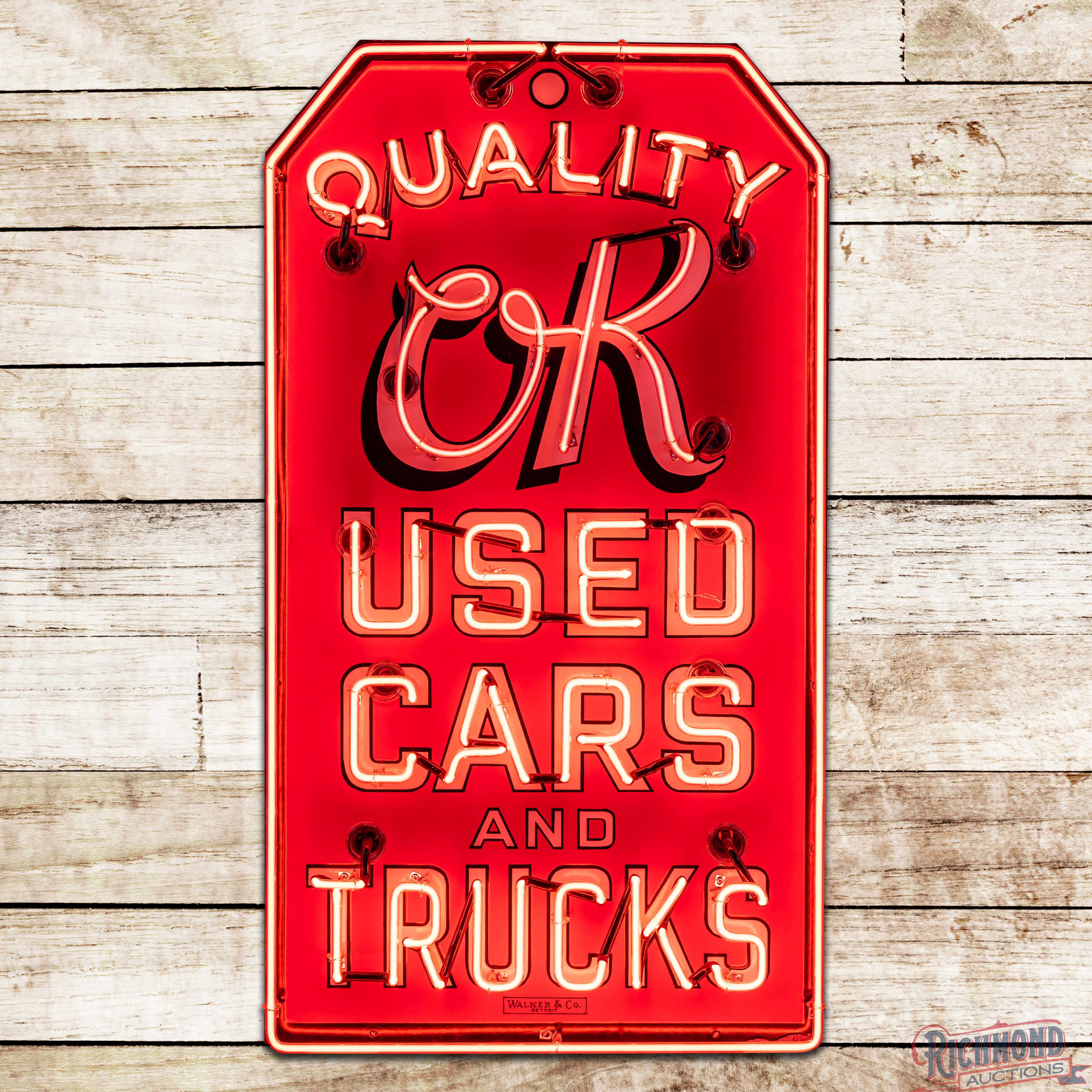 Outstanding Quality OK Used Cars and Trucks 4' Single Sided Porcelain ...