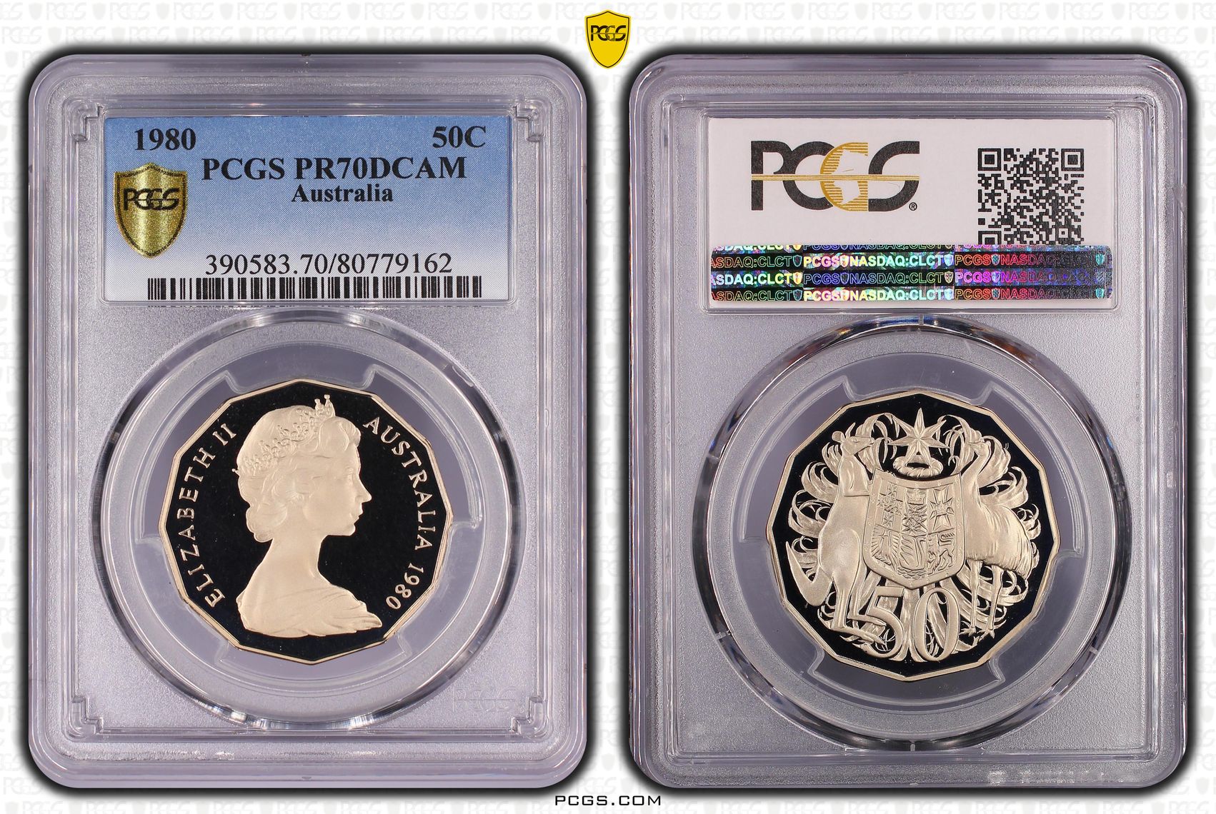 Top pop, Fifty Cent, 1980, PCGS PR70DCAM