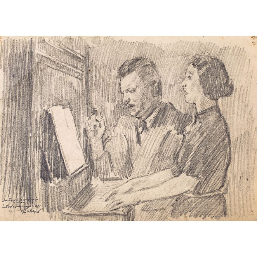 Józef Mehoffer | Duet przy pianinie, 1941 r.