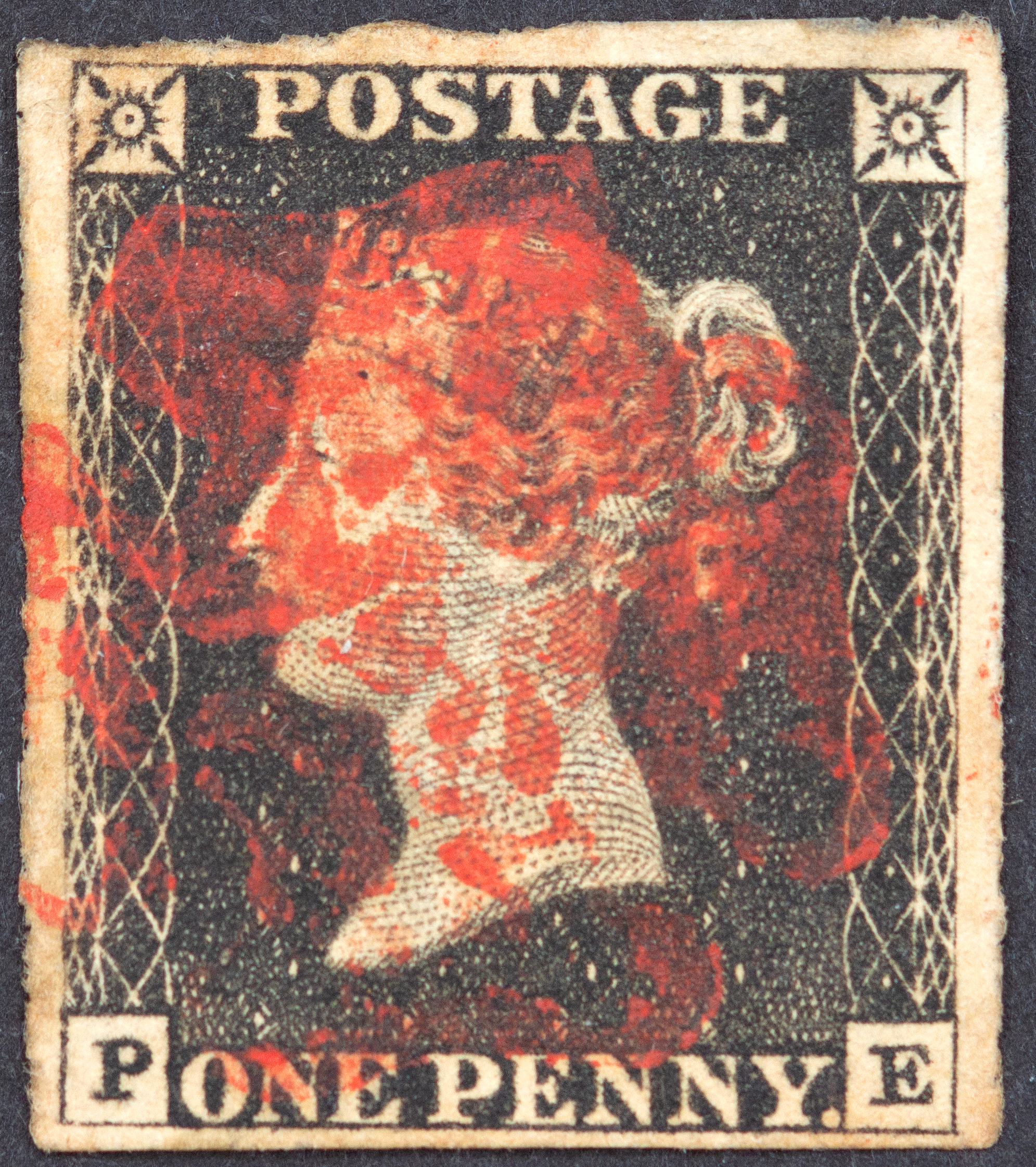 Great Britain, Penny, Black, 1840, VFU