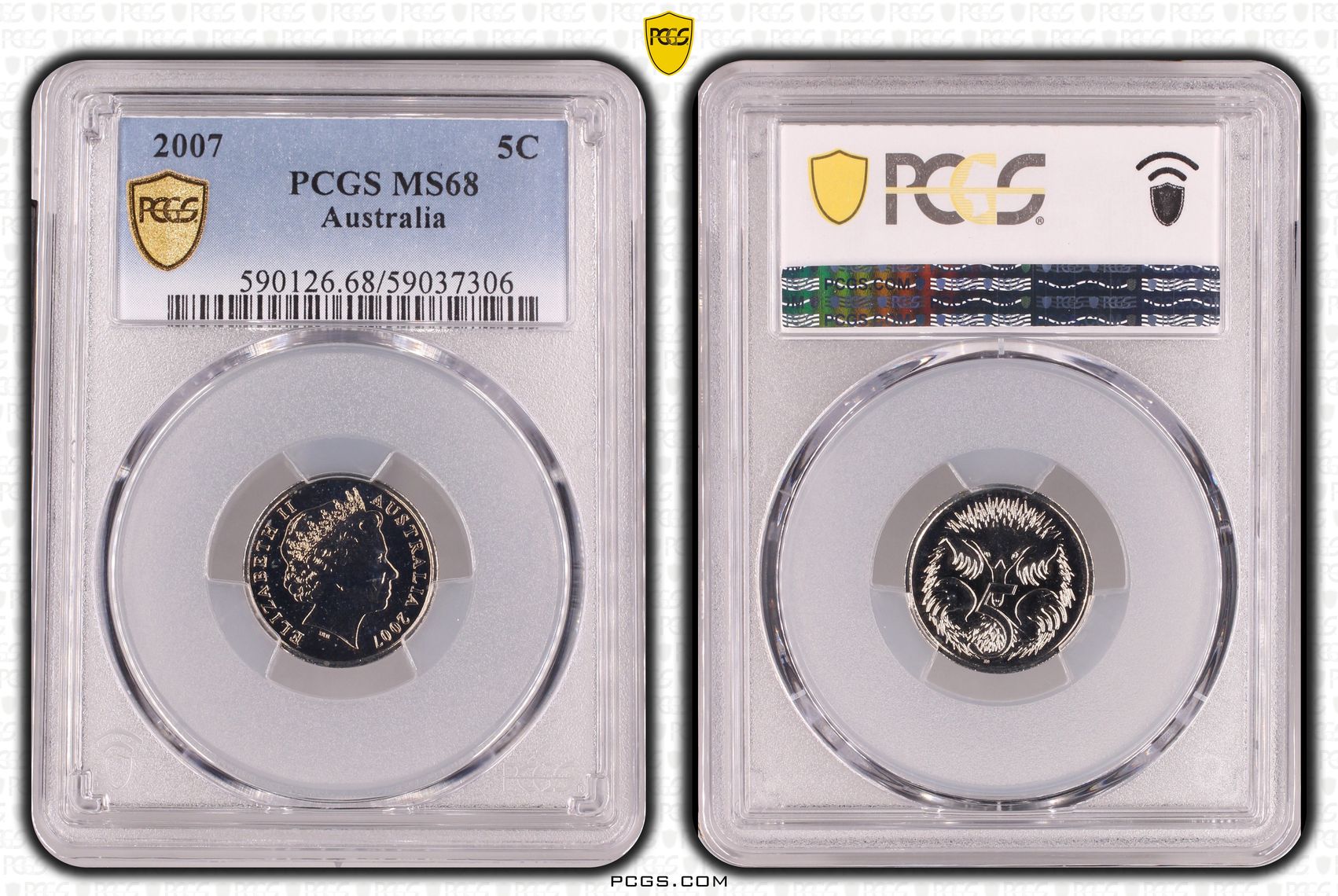 Five Cent, 2007, PCGS MS68