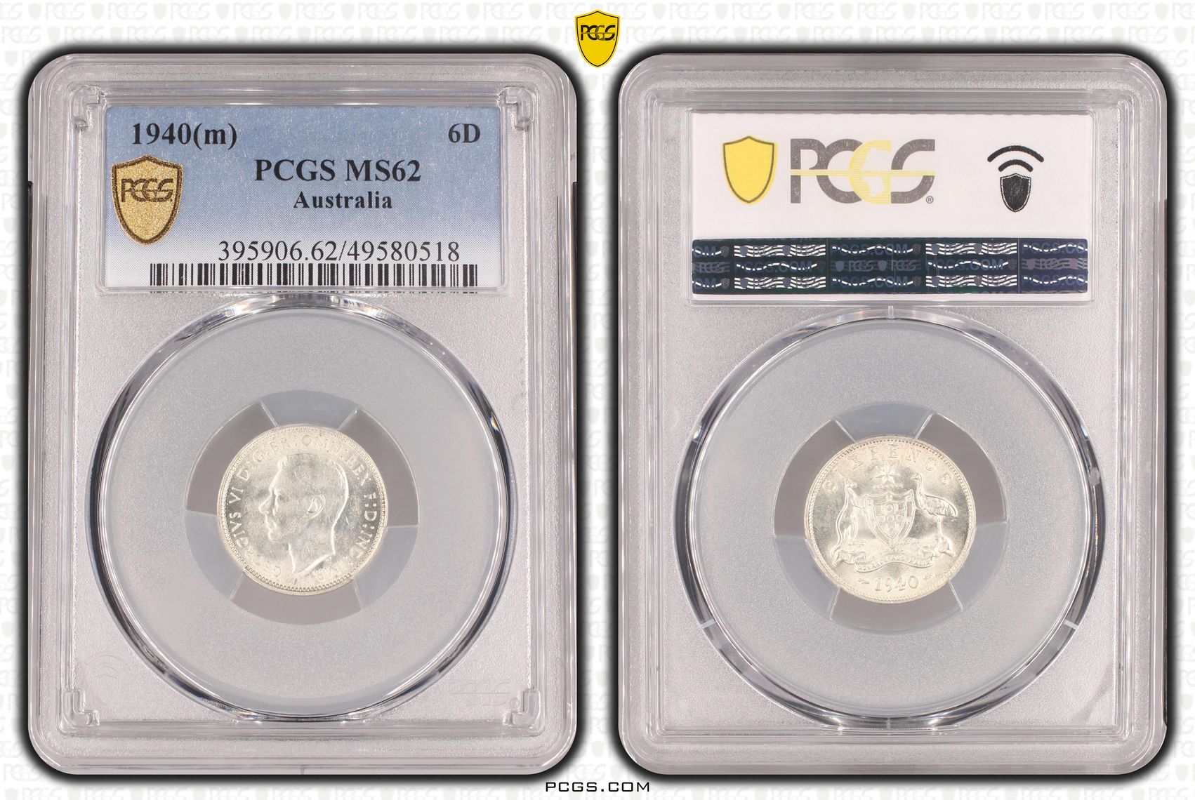 George VI, Sixpence, 1940, PCGS MS62