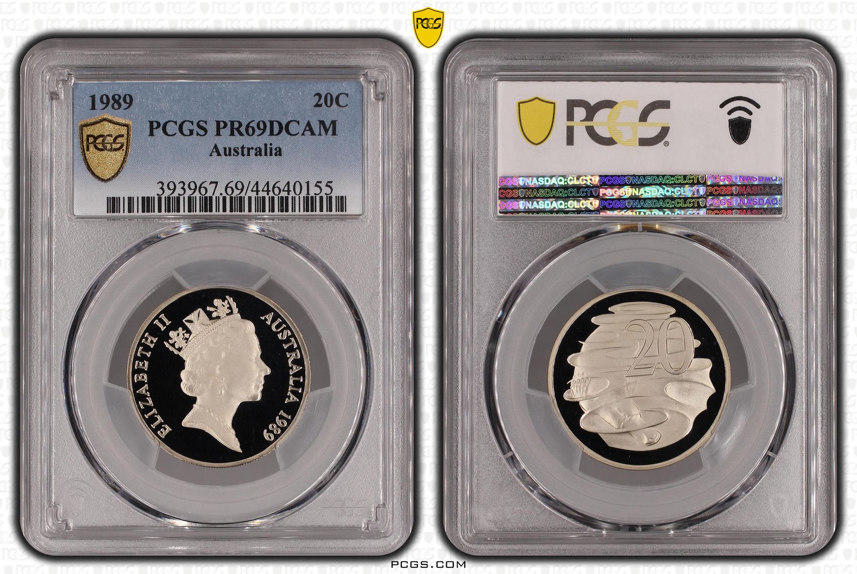 Twenty Cent, 1989, PCGS PR69DCAM