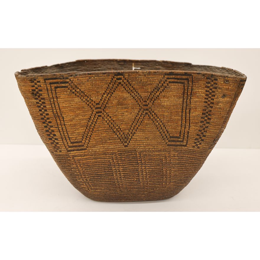 Antique Lillooet Large Decorated Indian Basket