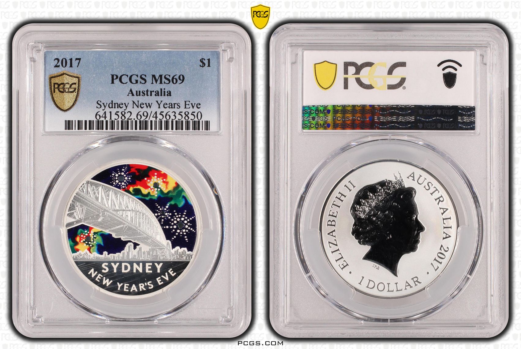Sydney New Years Eve, One Dollar, 2017 POP Report 3/0, PCGS MS 69