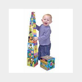 Melissa Doug Alphabet Nesting Stacking Blocks (Cardboard)-(BOX IS DAMAGED)-51459/2908 B2 (S1)