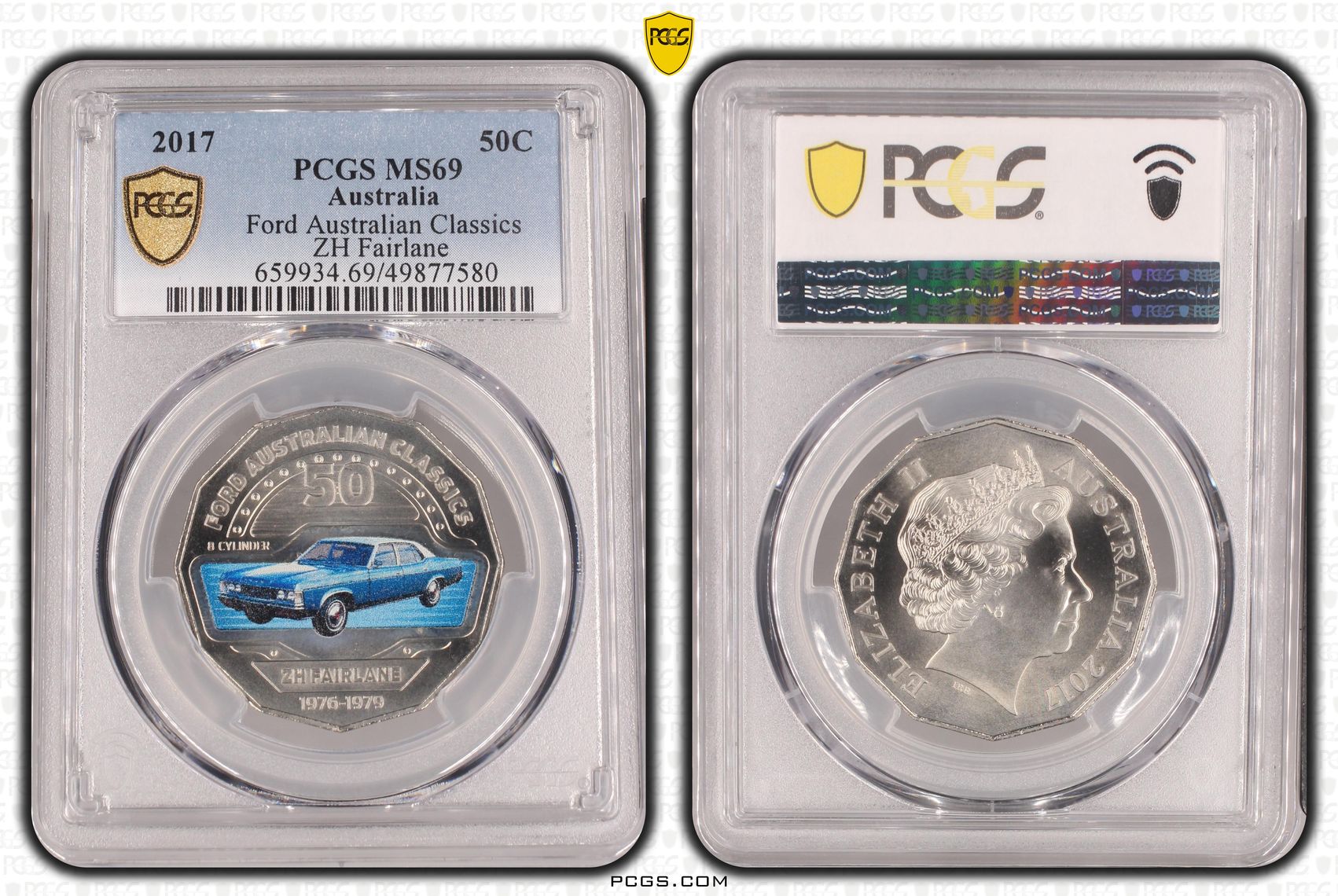 Ford Australian Classics - ZH Fairlane , Fifty Cent, 2017, PCGS MS69
