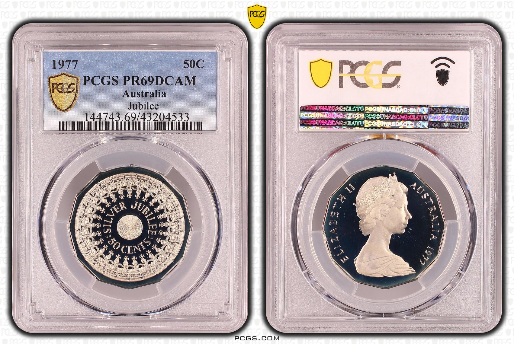 1977 Australia Fifty Cent, 50c Jubilee PCGS - PR69DCAM -533