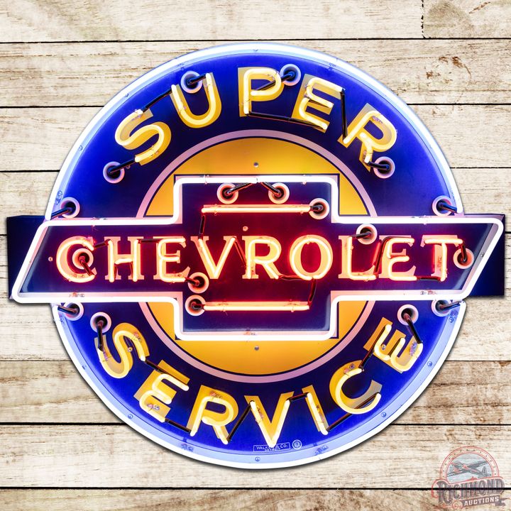 42" Chevrolet Super Service SS Porcelain Neon Sign