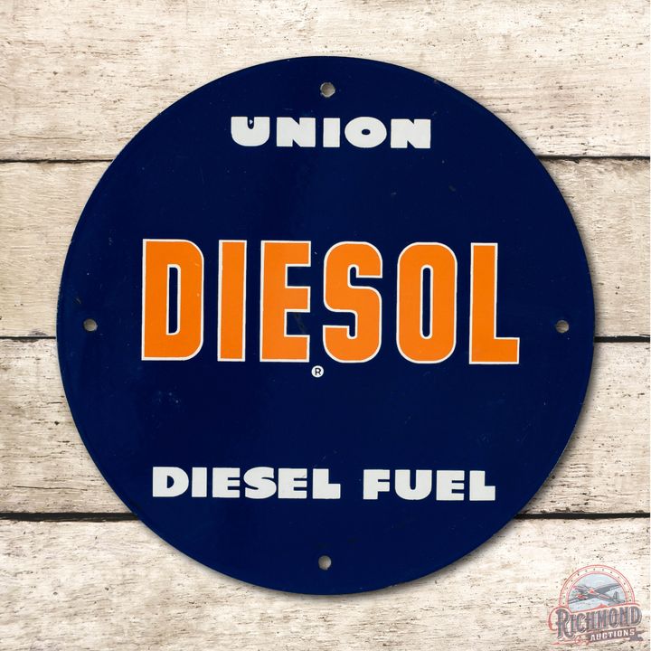 12" Union 76 Diesel Fuel Porcelain Pump Plate Sign