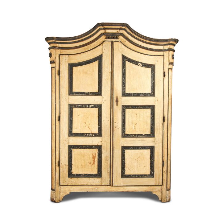 A 19th century central European white painted cupboard