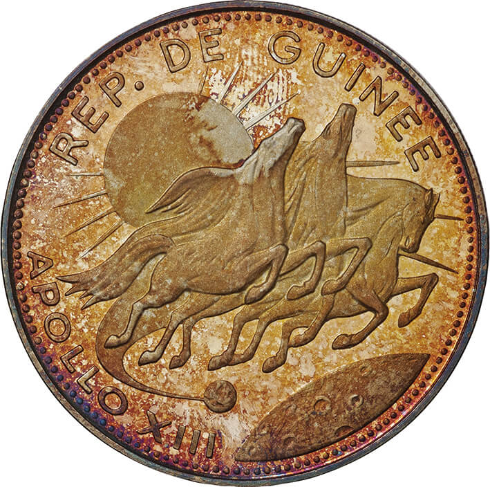 ギニア 500フラン銀貨 1969年 未使用品プルーフ 独立10周年 NGC(PF67UC) 発行