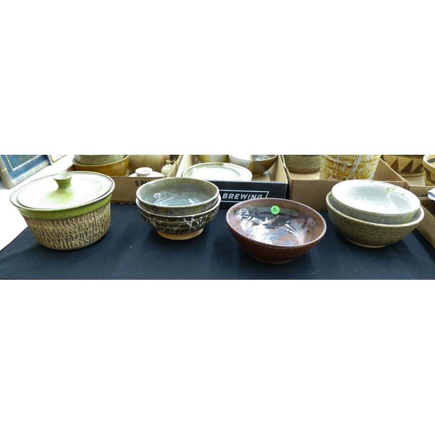 6pc NW Studio Pottery Bowls etc. 7'' Approx.