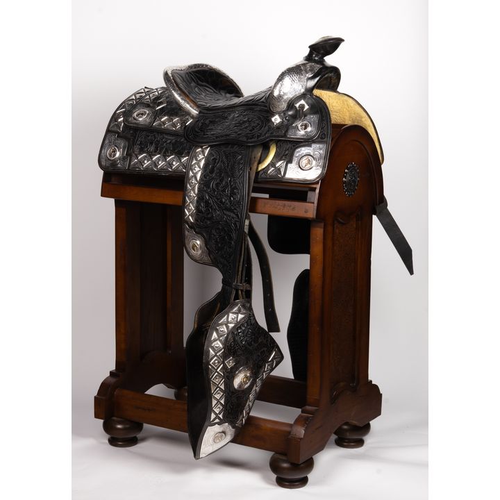 Olsen Nolte, Silver Mounted Saddle, Bridle & Martingale, c. 1930-1950